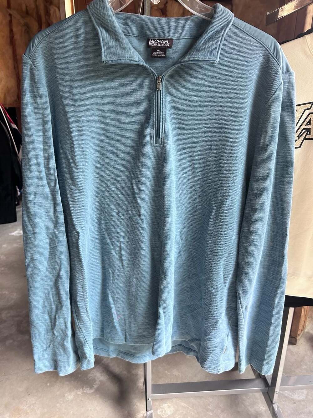 Michael Michael Kors Men's Blue Quarter Zip Pullover Size XXL